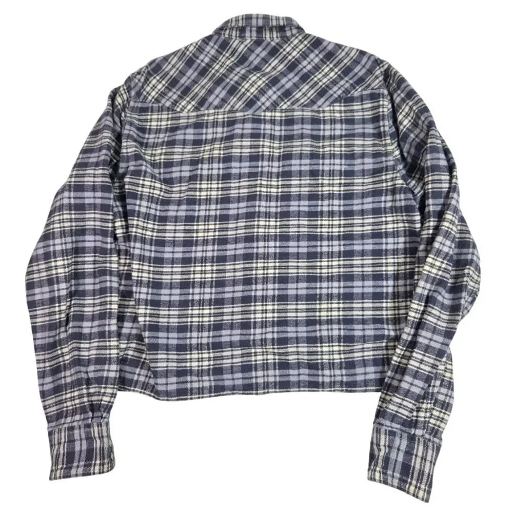 VTG Denim Supply Ralph Lauren Pearl Snap Flannel  Shirt Mens Medium Plaid Cotton - Picture 3 of 7